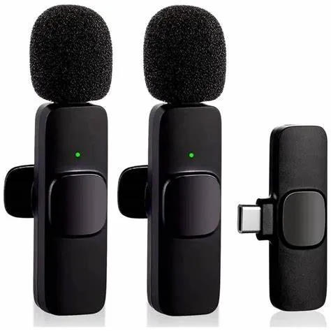 Micrófono Inalámbrico Doble Tipo Corbatero (USB-C)